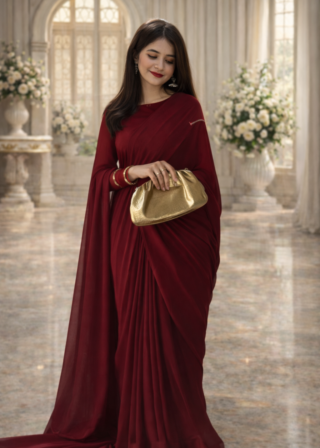 Mirror Chiffon Saree