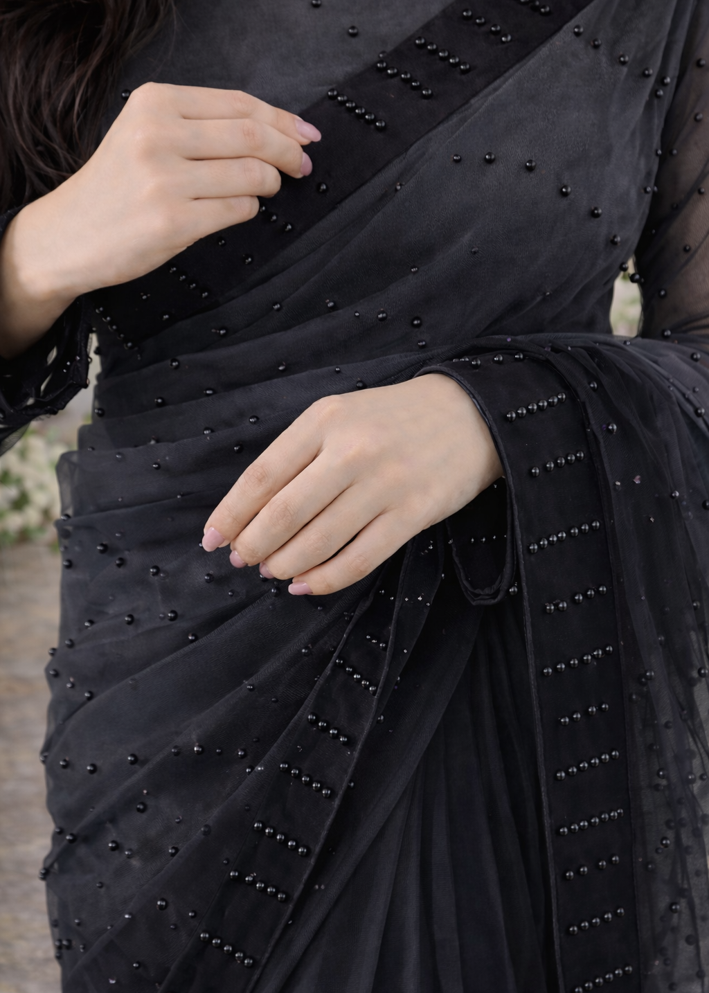 Velvet Shadow Saree