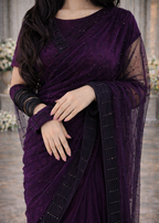 Velvet Shadow Saree