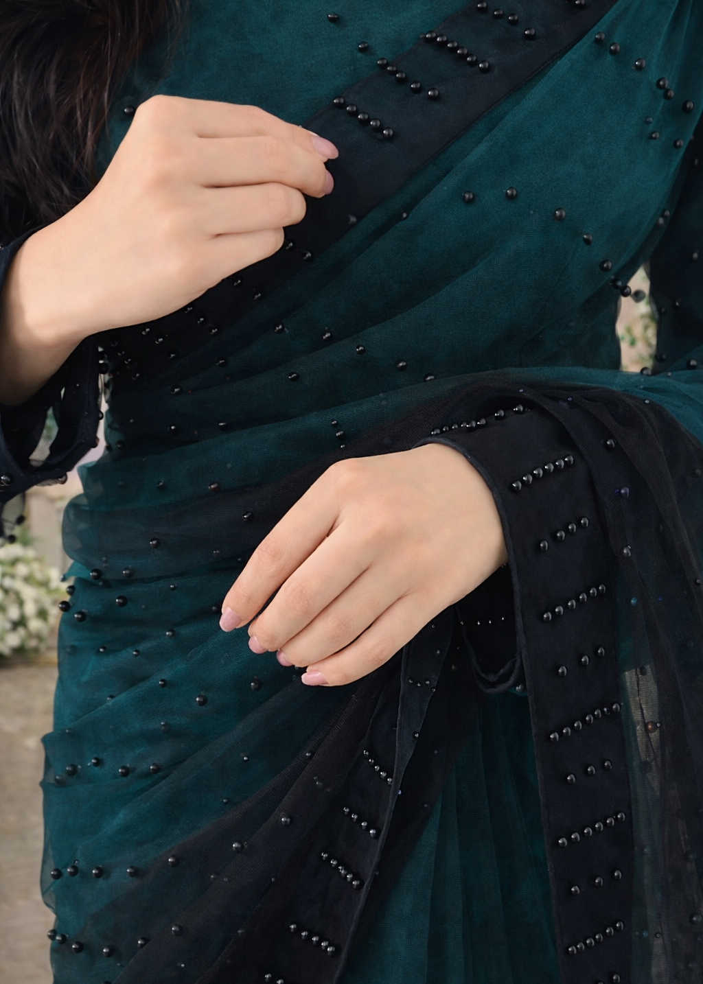 Velvet Shadow Saree