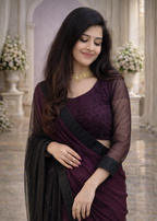 Velvet Shadow Saree