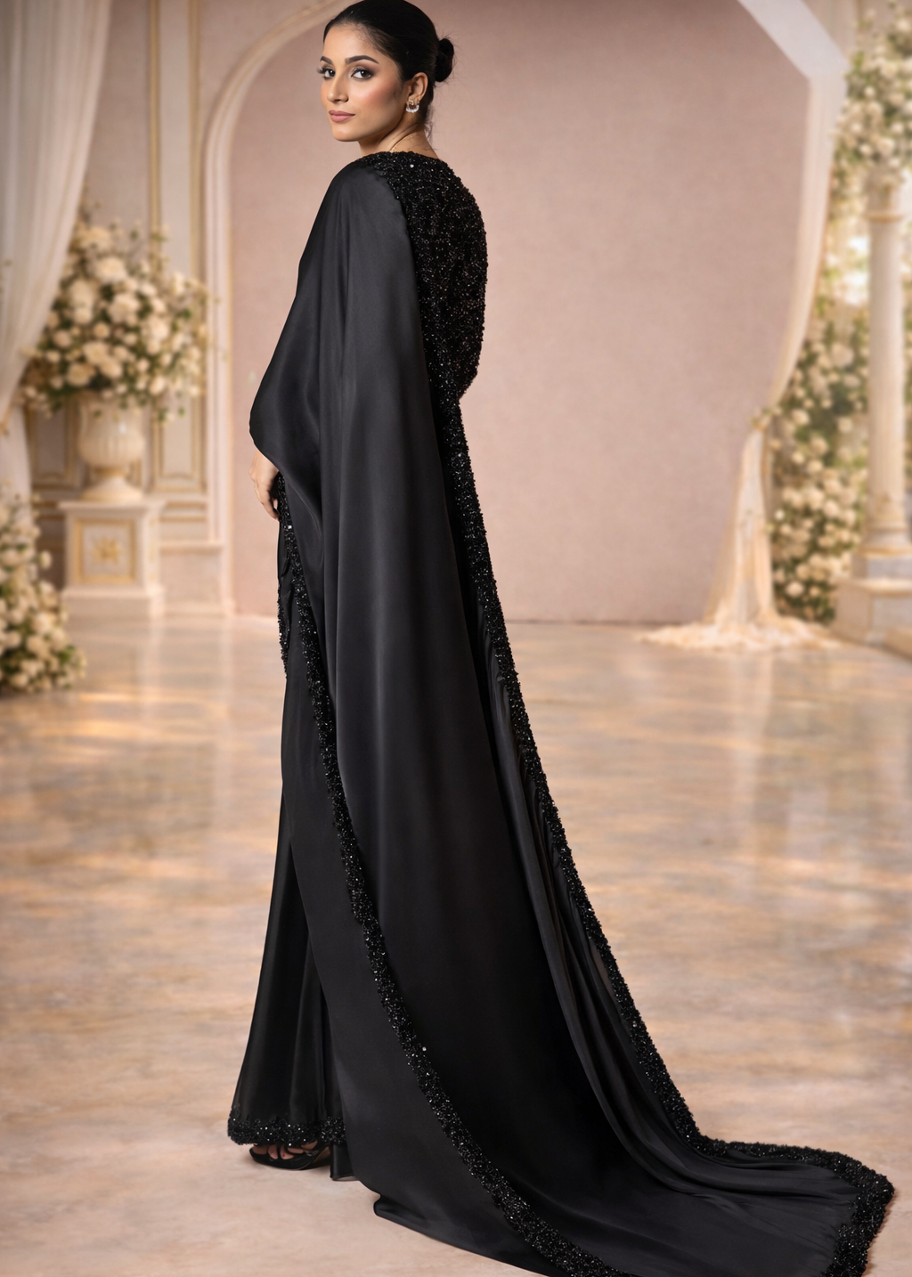 Shamoz Silk Ready to Wear Saree with Sequin Border