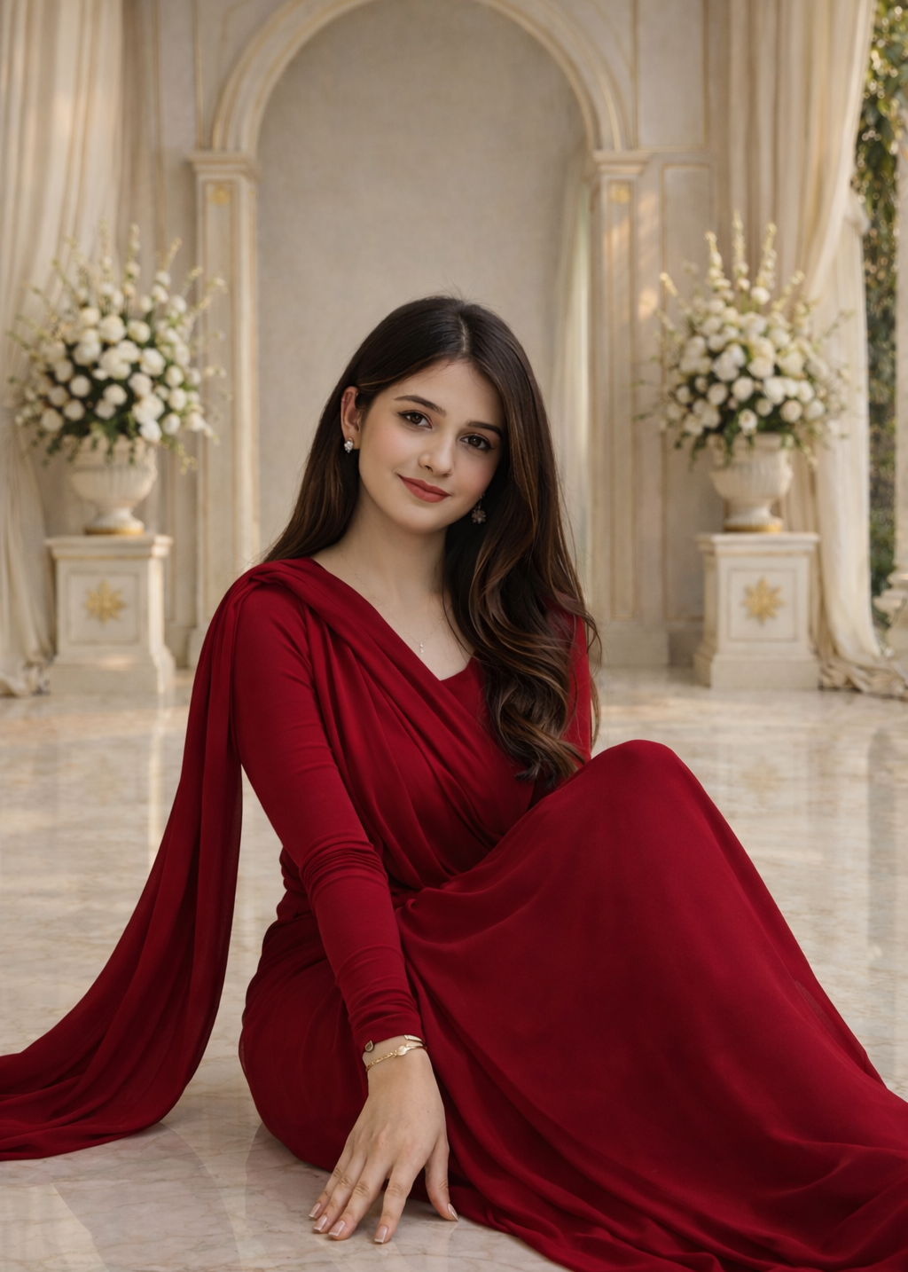 Mirror Chiffon Saree