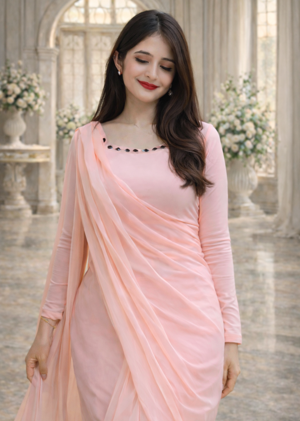 Mirror Chiffon Saree