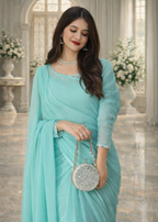 Mirror Chiffon Saree