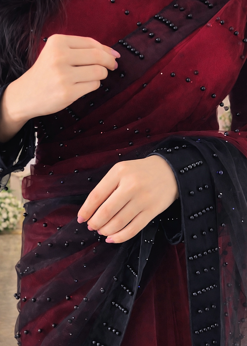 Velvet Shadow Saree