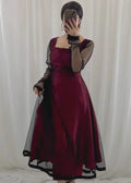 Midnight Allure 2-Piece Net and Silk Suit