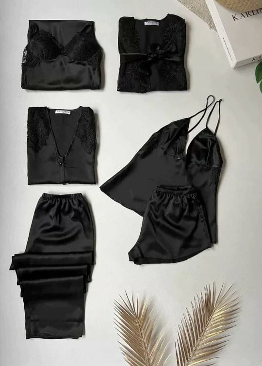 Luxury 6 Piece Satin Silk Nighty Set Feel Like a Queen Every Night