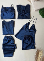 Luxury 6 Piece Satin Silk Nighty Set Feel Like a Queen Every Night